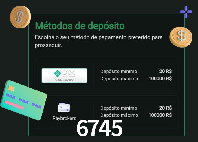 O cassino 6745 oferece uma grande variedade de métodos de pagamento